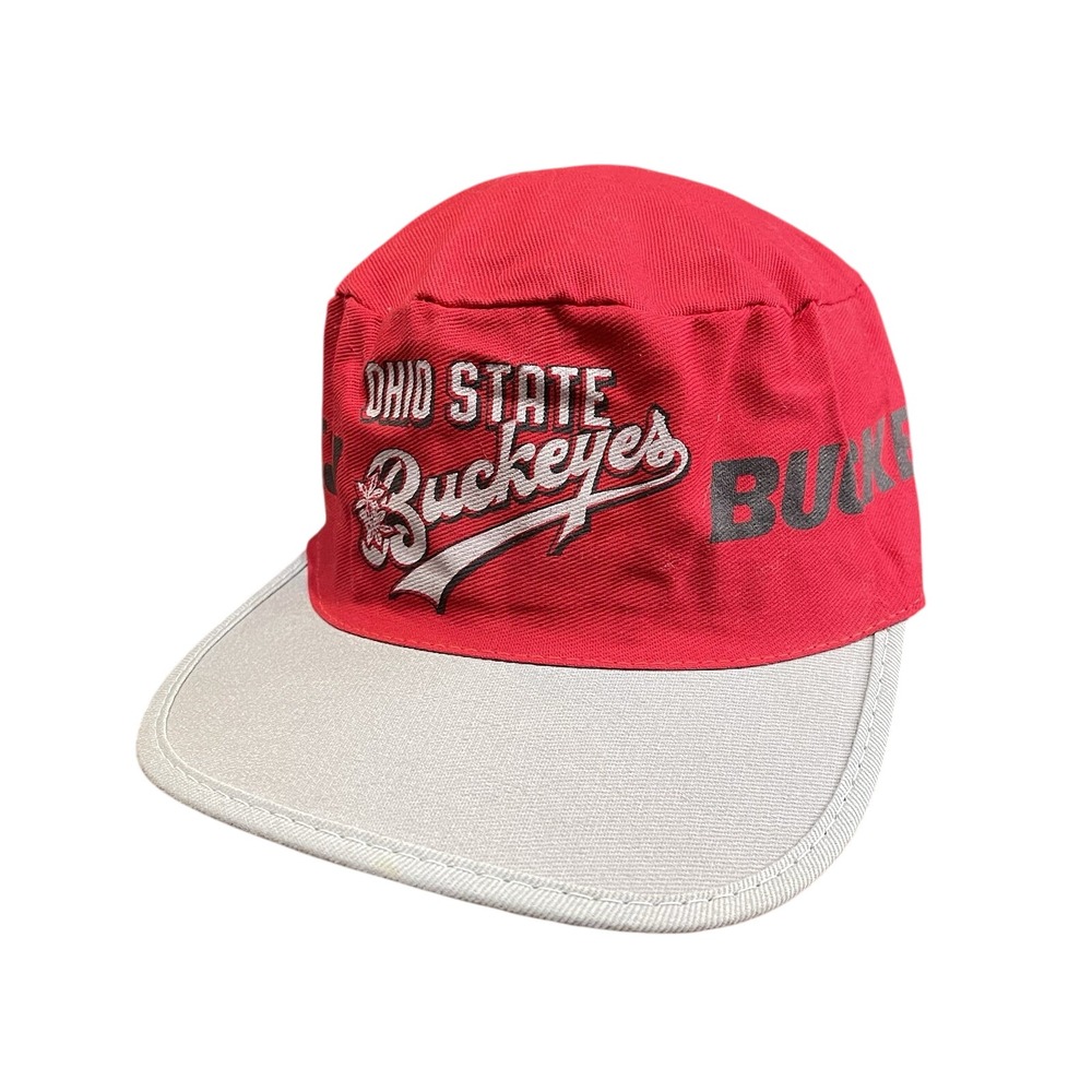 Rare Vintage Ohio State Buckeyes Snapback Hat OSU College Red Grey Crowd‎ Caps